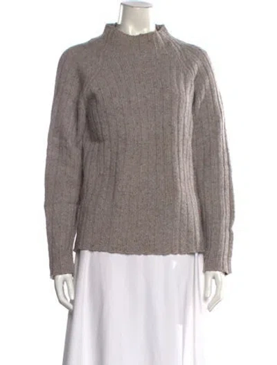 Pre-owned Ciao Lucia Merino Wool Mock Neck Sweater In Gray