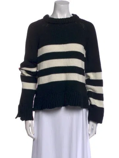 Pre-owned Ciao Lucia Merino Wool Striped Sweater In Black