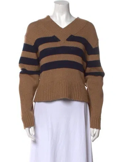Pre-owned Ciao Lucia Merino Wool Striped Sweater In Neutral