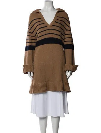 Pre-owned Ciao Lucia Merino Wool Striped Sweater In Neutral