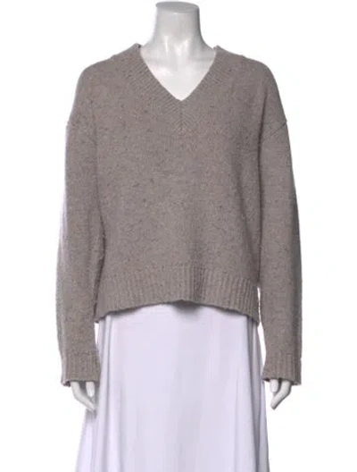Pre-owned Ciao Lucia Merino Wool V-neck Sweater In Gray