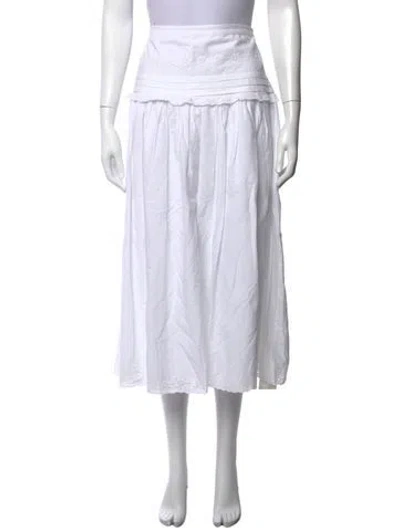Pre-owned Ciao Lucia Midi Length Skirt In White