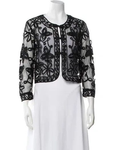 Pre-owned Ciao Lucia Nylon Floral Print Jacket In Black