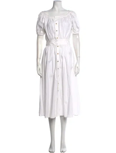 Pre-owned Ciao Lucia Off-the-shoulder Long Dress In White