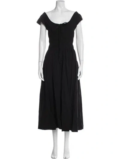 Pre-owned Ciao Lucia Off-the-shoulder Midi Length Dress In Blue
