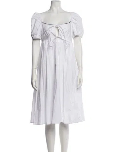 Pre-owned Ciao Lucia Off-the-shoulder Midi Length Dress In White