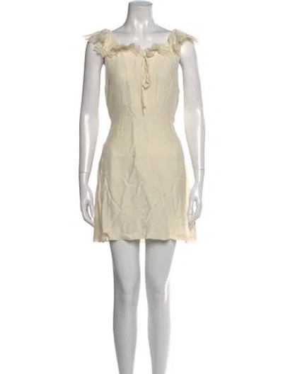 Pre-owned Ciao Lucia Off-the-shoulder Mini Dress W/ Tags In Neutral