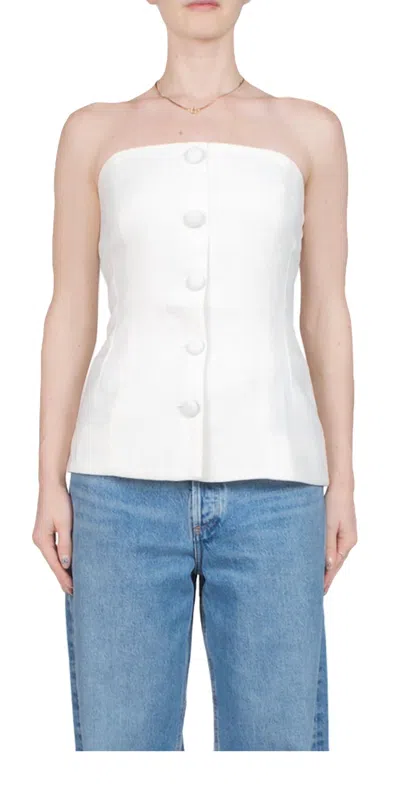 Ciao Lucia Ottavia Strapless Top In White