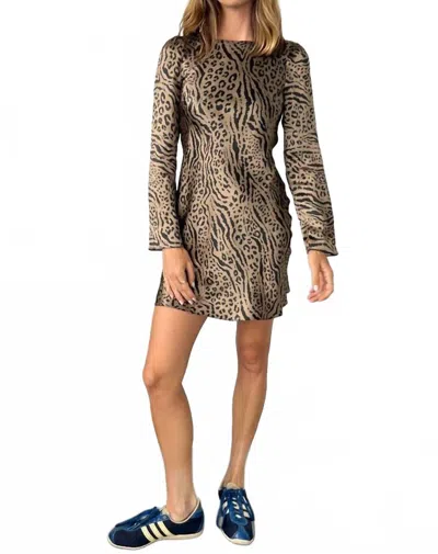Ciao Lucia Patrice Mini Dress In Leopard In Black