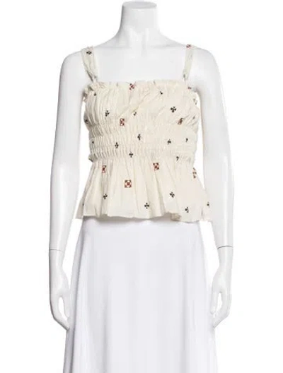 Pre-owned Ciao Lucia Patterned Square Neckline Crop Top In Neutral