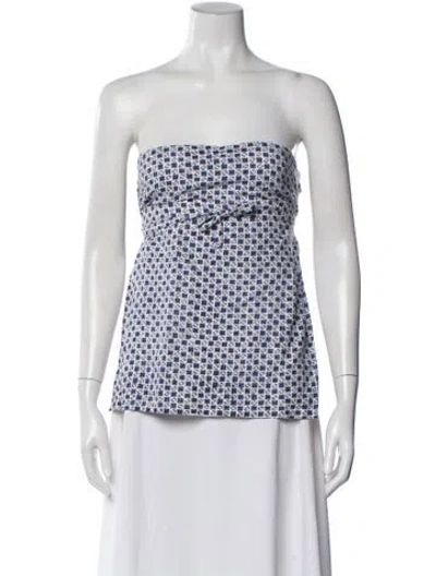 Pre-owned Ciao Lucia Patterned Strapless Top In White