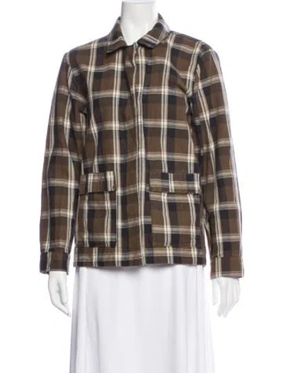 Pre-owned Ciao Lucia Plaid Print Jacket In Brown