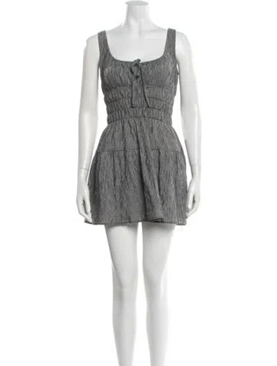 Pre-owned Ciao Lucia Plaid Print Mini Dress In Black