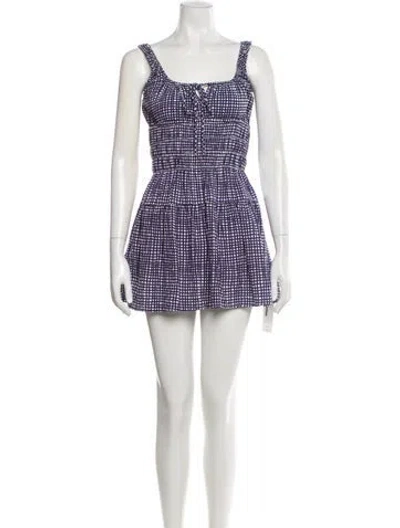 Pre-owned Ciao Lucia Plaid Print Mini Dress In Blue