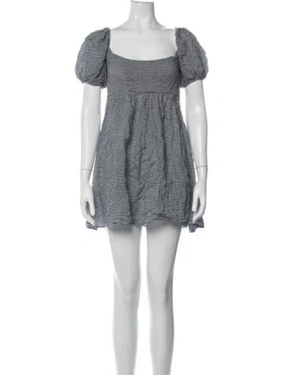 Pre-owned Ciao Lucia Plaid Print Mini Dress In Blue