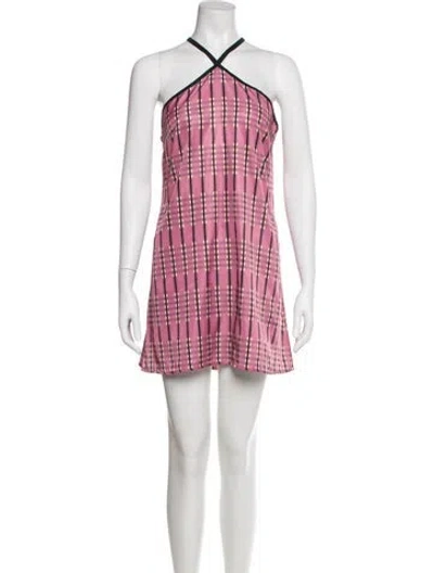 Pre-owned Ciao Lucia Plaid Print Mini Dress In Pink