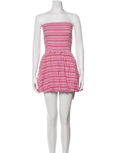 Pre-owned Ciao Lucia Plaid Print Mini Dress In Pink