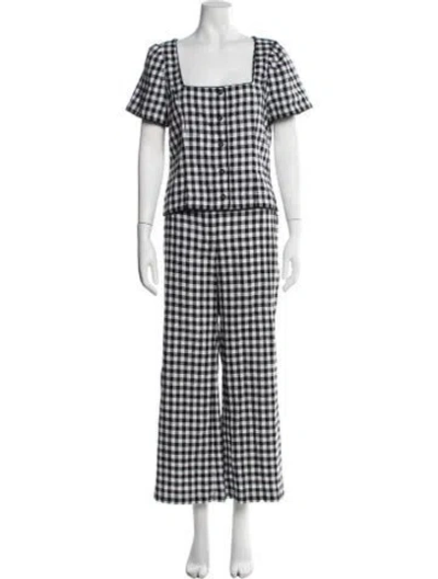 Pre-owned Ciao Lucia Plaid Print Pant Set In Black/neutrals