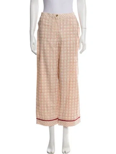 Pre-owned Ciao Lucia Plaid Print Wide Leg Pants W/ Tags In Neutral