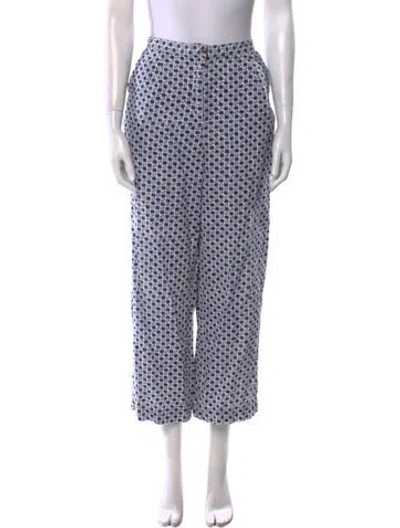 Pre-owned Ciao Lucia Plaid Print Wide Leg Pants In White