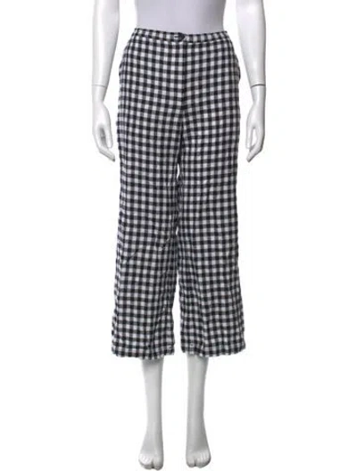 Pre-owned Ciao Lucia Plaid Print Wide Leg Pants In White