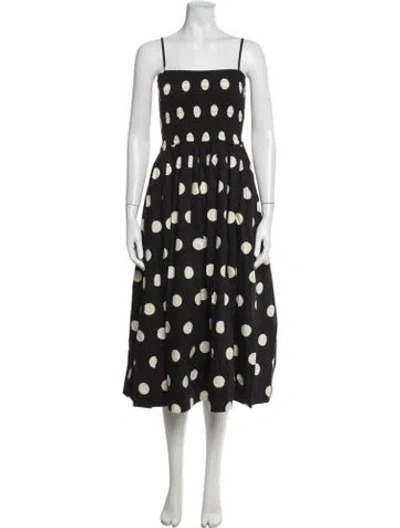 Pre-owned Ciao Lucia Polka Dot Print Midi Length Dress In Black
