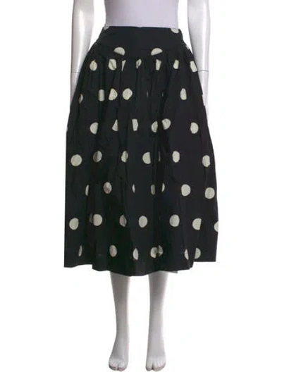 Pre-owned Ciao Lucia Polka Dot Print Midi Length Skirt In Black