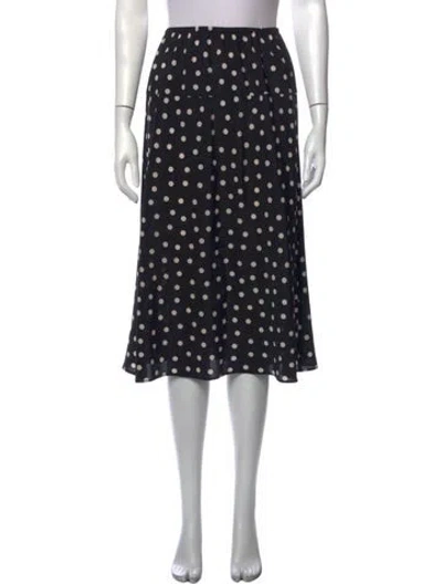 Pre-owned Ciao Lucia Polka Dot Print Midi Length Skirt In Black