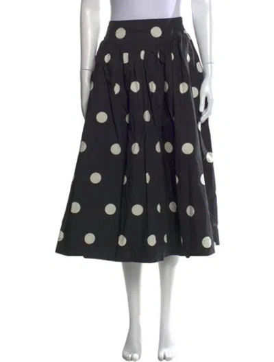 Pre-owned Ciao Lucia Polka Dot Print Midi Length Skirt W/ Tags In Black