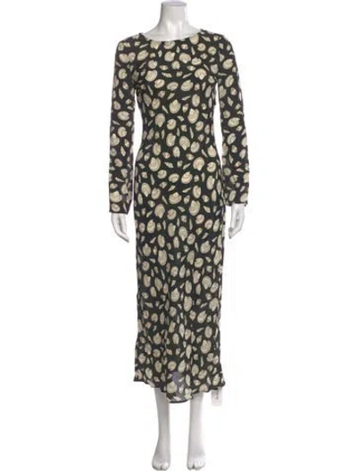 Pre-owned Ciao Lucia Printed Long Dress In Green