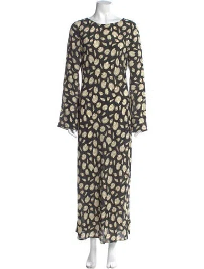 Pre-owned Ciao Lucia Printed Long Dress In Green