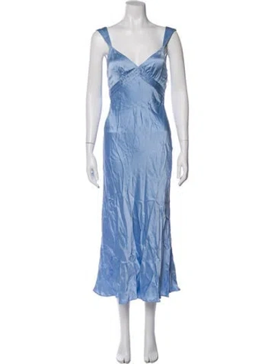 Pre-owned Ciao Lucia Printed Midi Length Dress In Blue