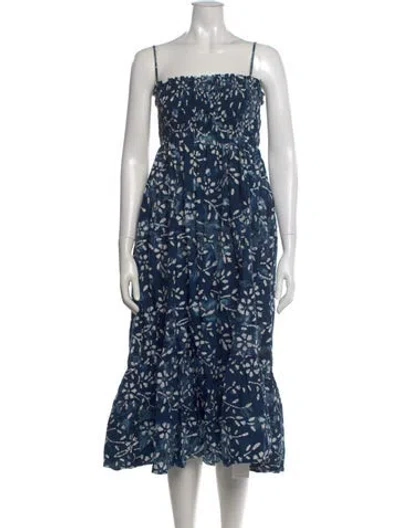 Pre-owned Ciao Lucia Printed Midi Length Dress In Blue