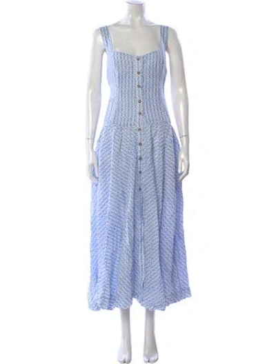 Pre-owned Ciao Lucia Printed Midi Length Dress In Blue