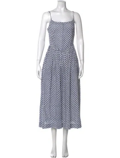 Pre-owned Ciao Lucia Printed Midi Length Dress In Blue