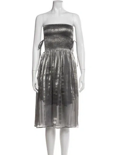 Pre-owned Ciao Lucia Printed Midi Length Dress In Gray