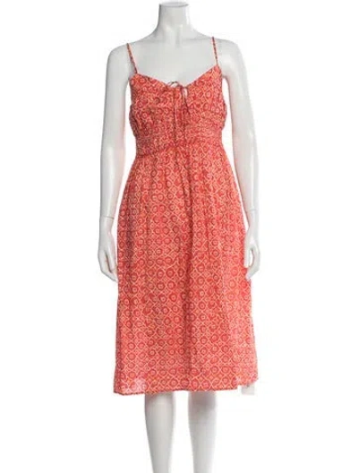Pre-owned Ciao Lucia Printed Midi Length Dress In Orange