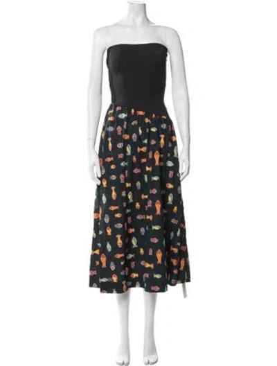 Pre-owned Ciao Lucia Printed Midi Length Dress W/ Tags In Green