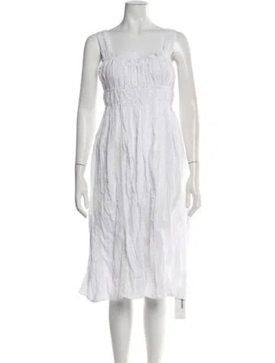 Pre-owned Ciao Lucia Printed Midi Length Dress In White