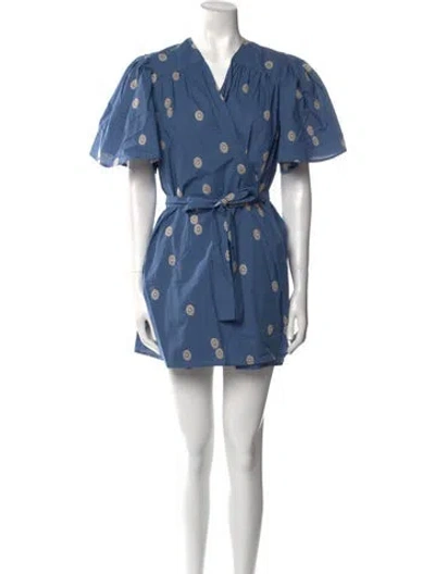 Pre-owned Ciao Lucia Printed Mini Dress In Blue