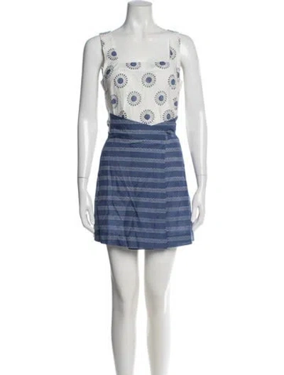Pre-owned Ciao Lucia Printed Mini Dress W/ Tags In Blue