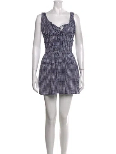 Pre-owned Ciao Lucia Printed Mini Dress W/ Tags In Blue