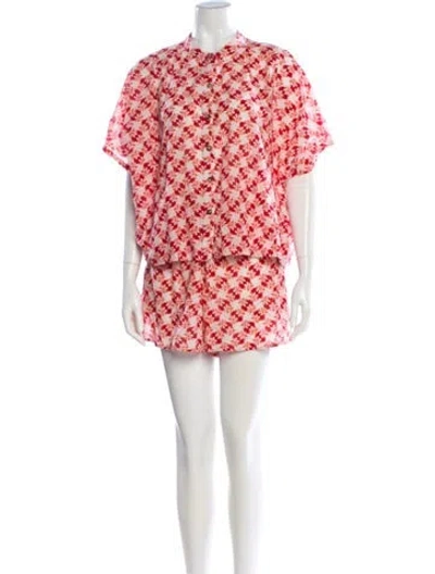 Pre-owned Ciao Lucia Printed Ruffle Embellishment Skirt Set In Pink