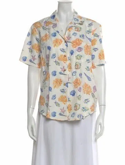 Pre-owned Ciao Lucia Printed Short Sleeve Top In Neutral