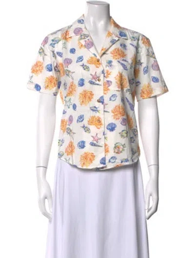 Pre-owned Ciao Lucia Printed Short Sleeve Top In Neutrals