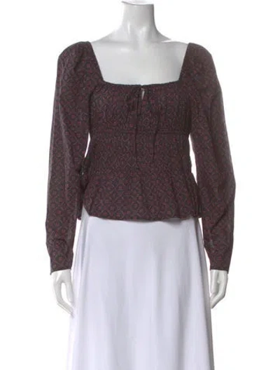 Pre-owned Ciao Lucia Printed Square Neckline Blouse In Multi