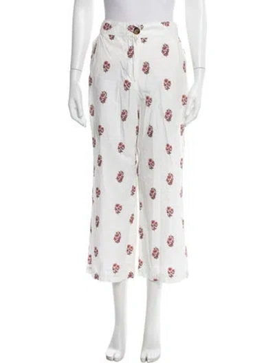 Pre-owned Ciao Lucia Printed Wide Leg Pants In White