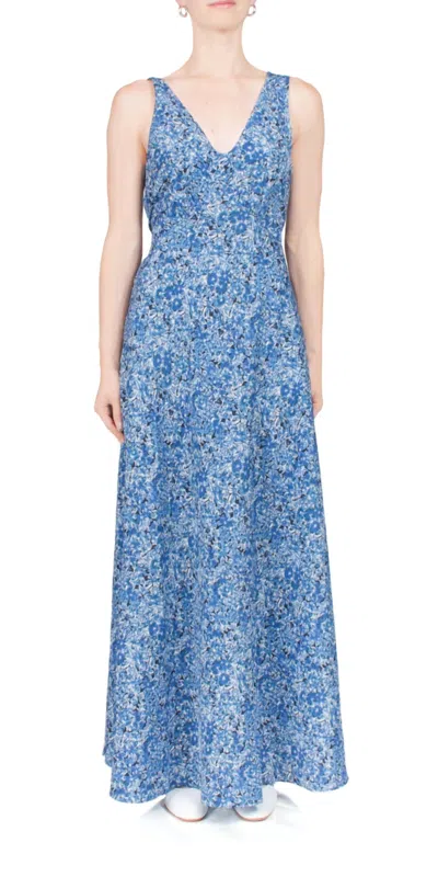 Ciao Lucia Reine Satin Maxi Dress In Daisy In White