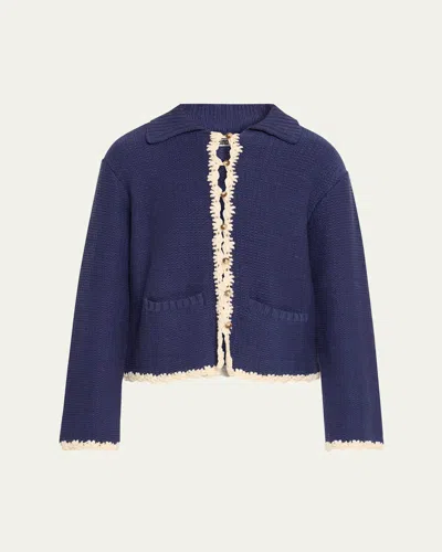 Ciao Lucia Reyla Knit Jacket In Blue