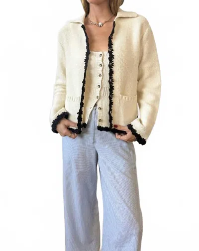 Ciao Lucia Reyla Knit Jacket In Ivory In White